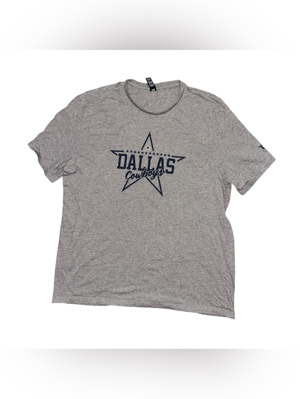 Dallas Cowboys District Heather Gray Tee with Navy Graphic Football T-Shirt XL